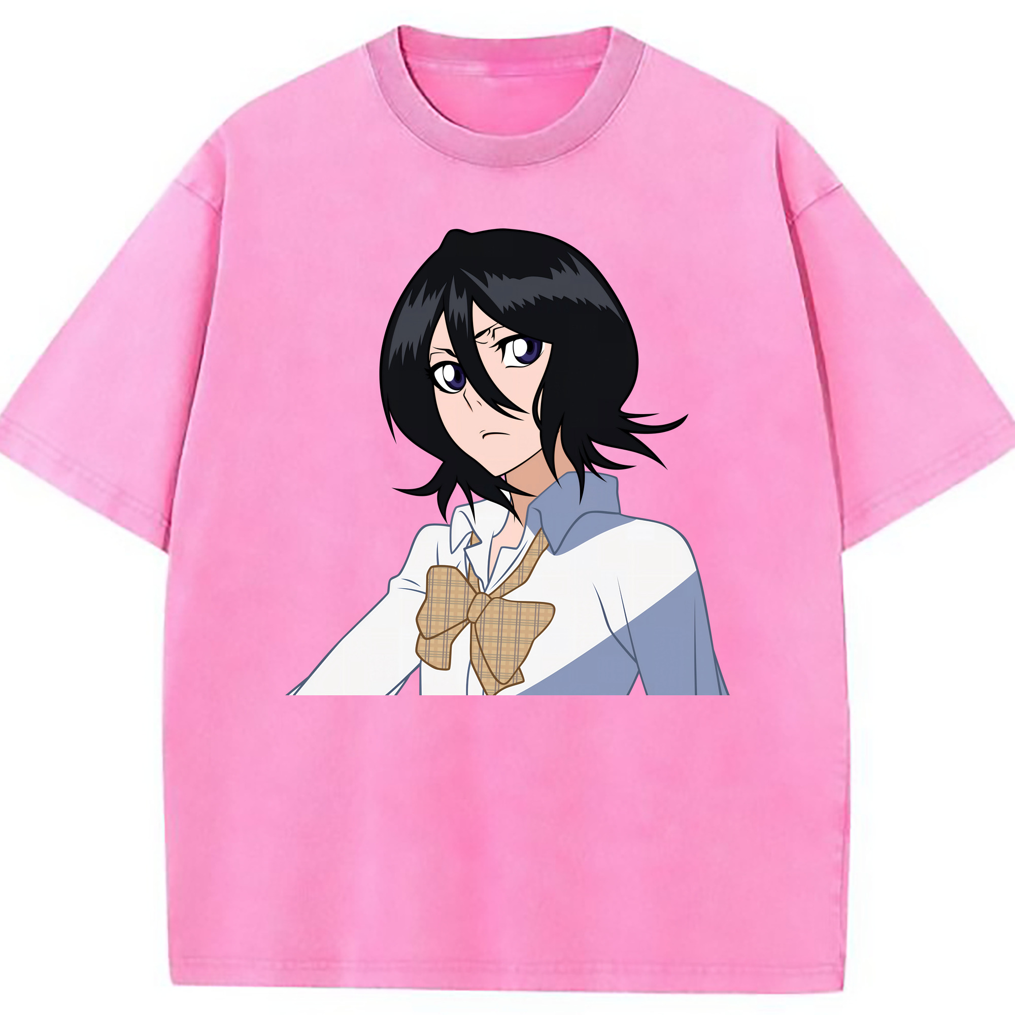（画像用） ブリーチ 朽木ルキア BLEACH Kuchiki Rukia 綿100% ヴィンテージ風 半袖Tシャツ（フロントプリント）